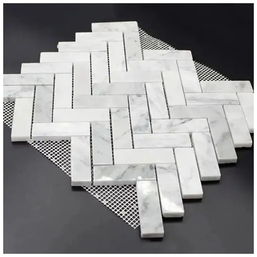 Carrara Marble Herringbone Tile Carrara Marble Herringbone Tile
