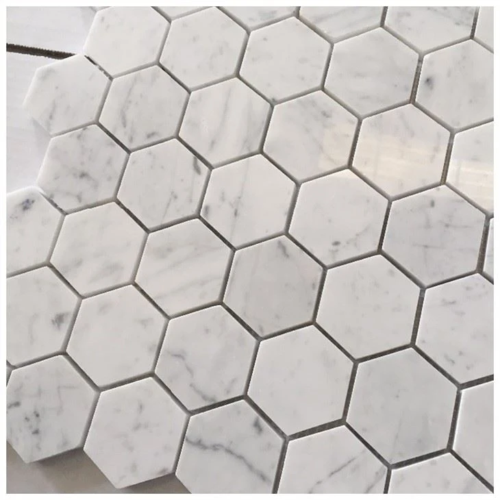 carrara hexagon marble mosaic tile