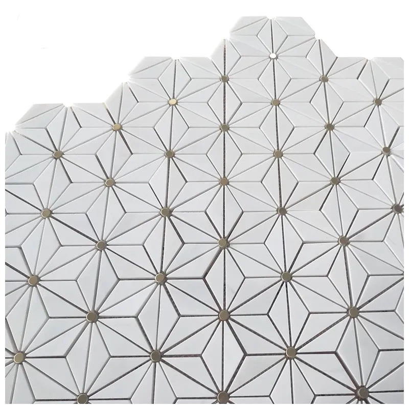 nova dolomite brass polished mosaic