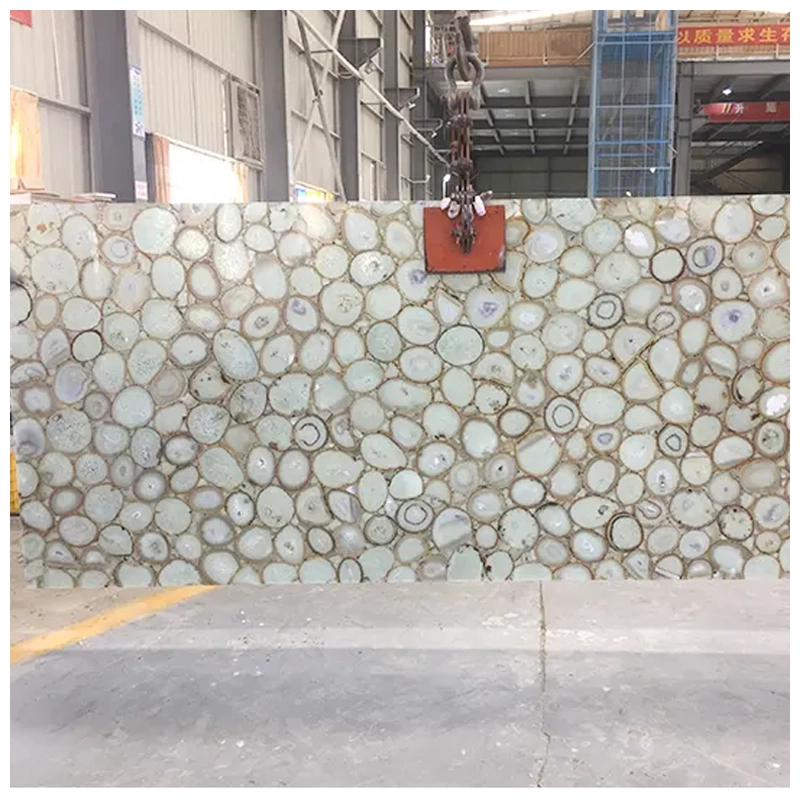 White Agate Gemstone Slab