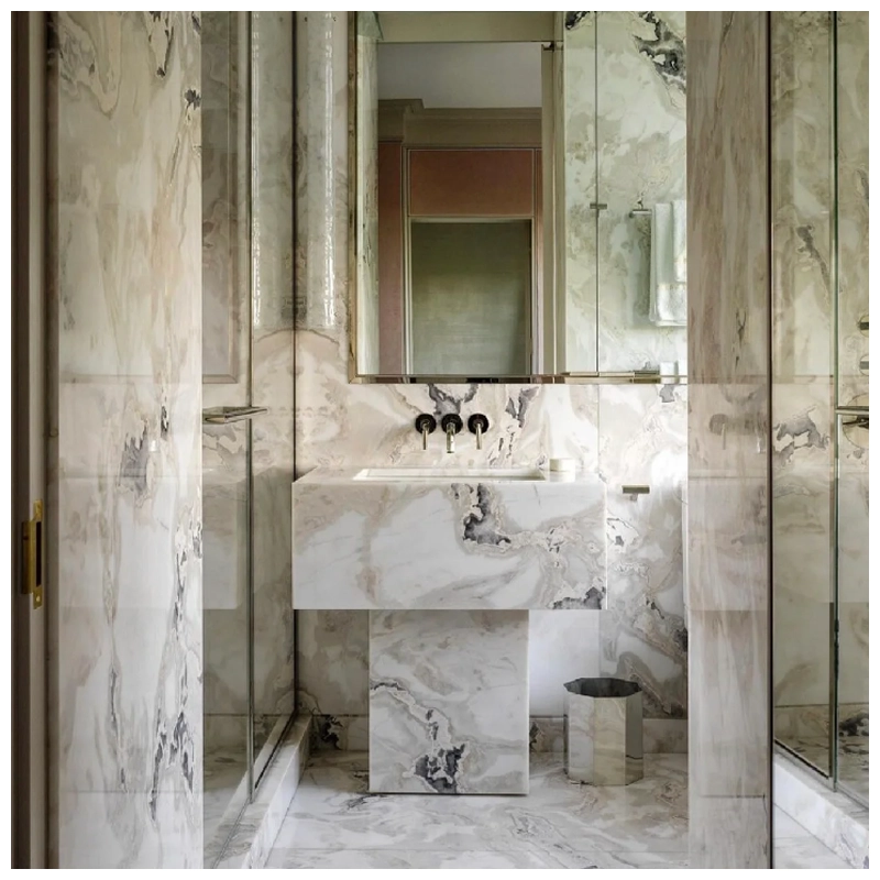 Dover White Quartzite Villa Bathroom Projects-KA UNITED Dover White Quartzite Villa Bathroom Projects-KA UNITED