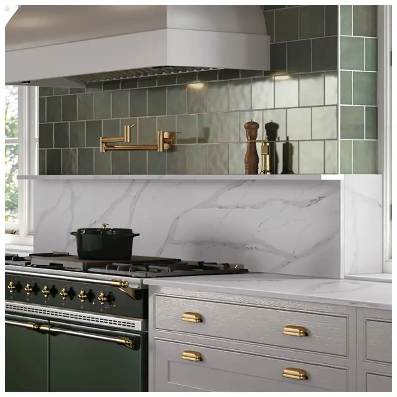 Quartz Backsplash and Slab Backsplash Kitchen Choices for Overseas Projects Quartz Backsplash and Slab Backsplash Kitchen Choices for Overseas Projects