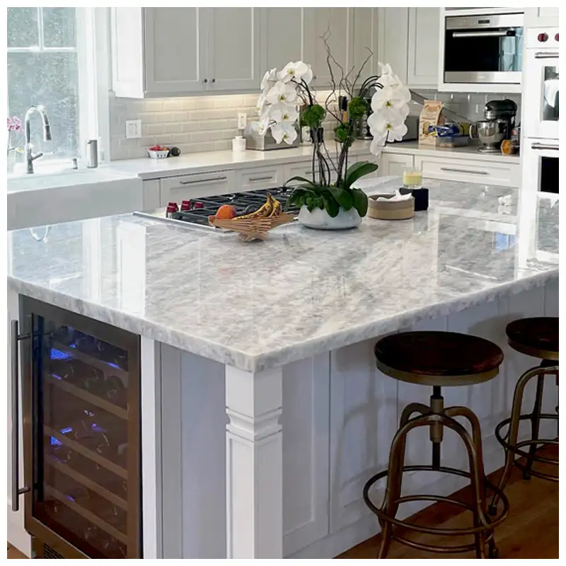 Calcite Blue Marble Kitchen Countertops for Villas and Mansions